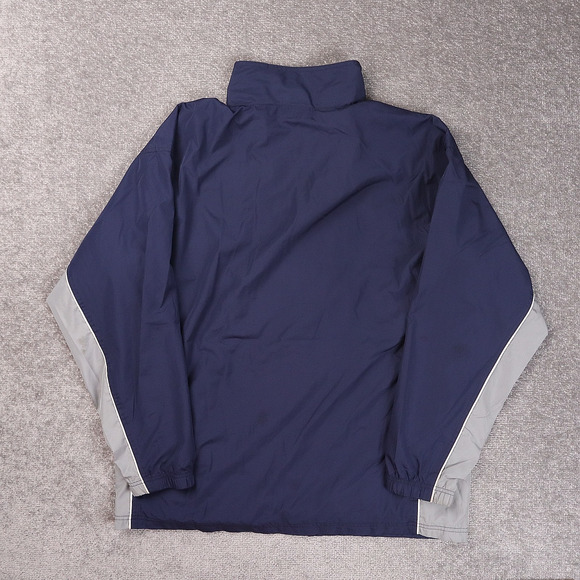 Vintage Reebok Logo XL Blue Gray Long Sleeve Full Zip Nylon Athletic Jacket - Picture 2 of 9